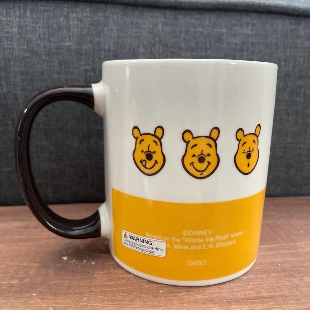Japanese Daiso Yellow & Black Disney Winnie the Pooh Coffee Mug - Picture 2 of 2